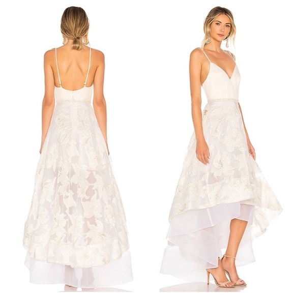 Bronx and Banco Alexia High-low Beaded Reception Gown in Ivory & Gold Medium - Picture 3 of 17